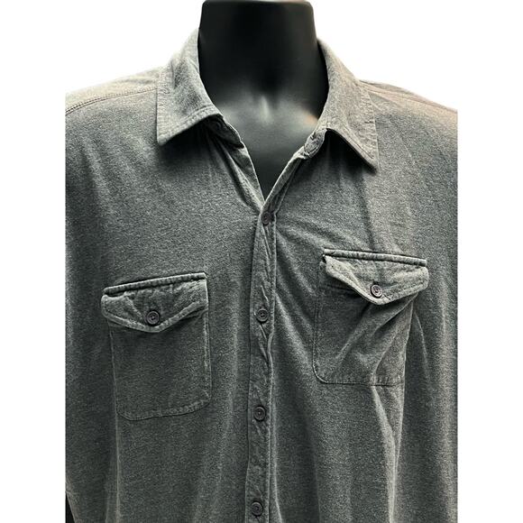 Calvin Klein Jeans Mens XXL Short Sleeve Button-Up Gray Shirt with dual pockets - Picture 4 of 8